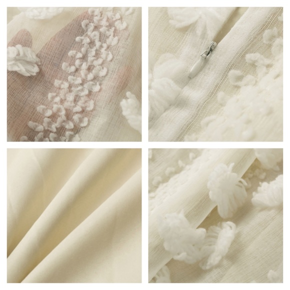 Textured Mini Dress Beige Ruffle Cami Ties - Picture 7 of 12